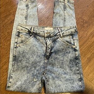 Free People Acid Wash Blue Jeans